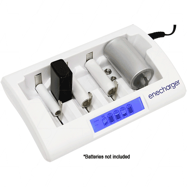 Smart LCD Battery Charger for AAA, AA, C, D & 9V NiMH Batteries