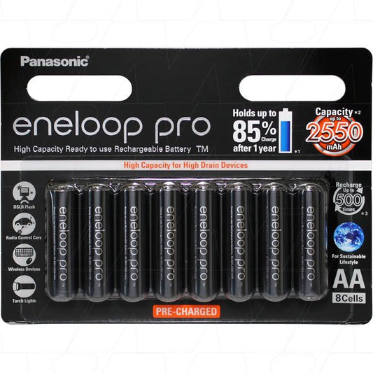 Eneloop Pro AA Rechargeable Battery - 8 Pack